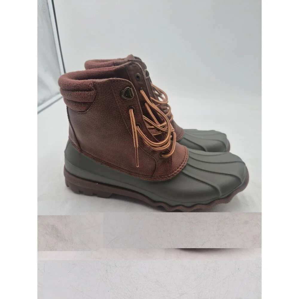 Sperry Mens Avenue Duck Boots Tan Olive Green Waterproof Size 9 Sts23429